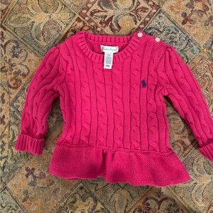 Ralph Lauren Fuchsia Cable Knit Sweater